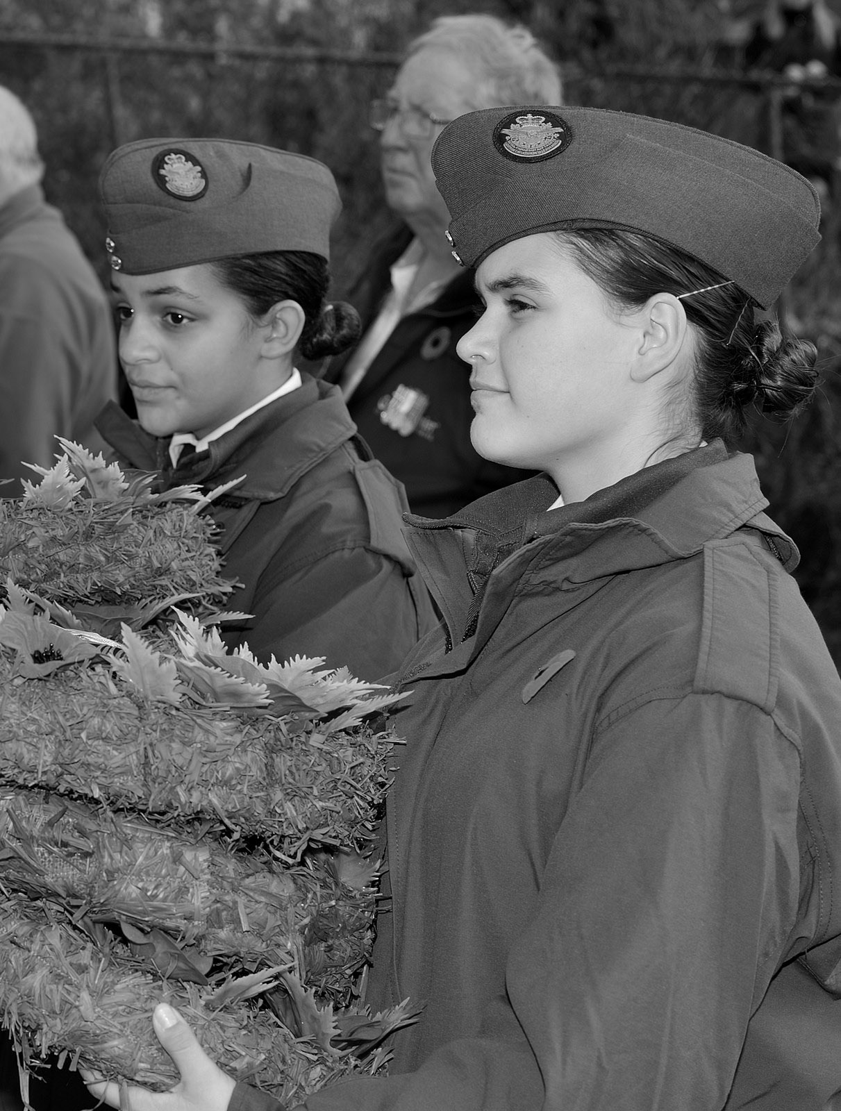 Cadets Holding Wreaths
